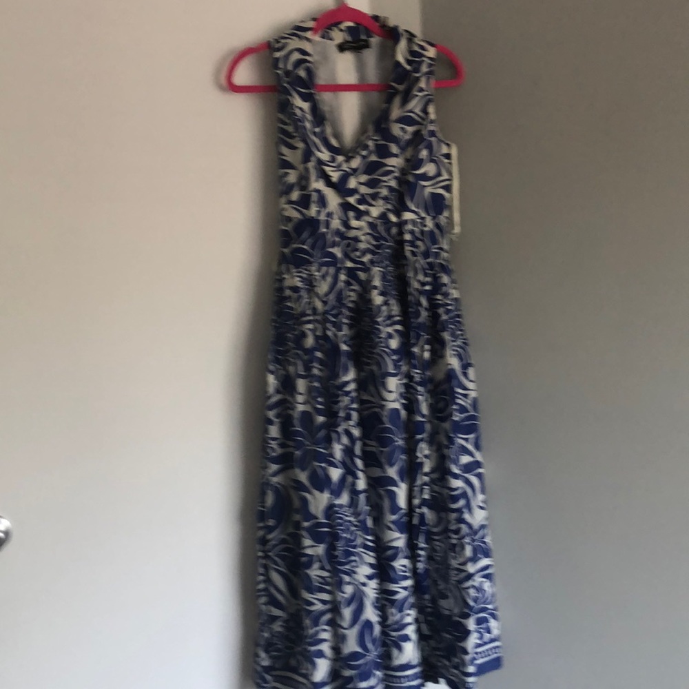 Jones New York floral Blue & White Dress
